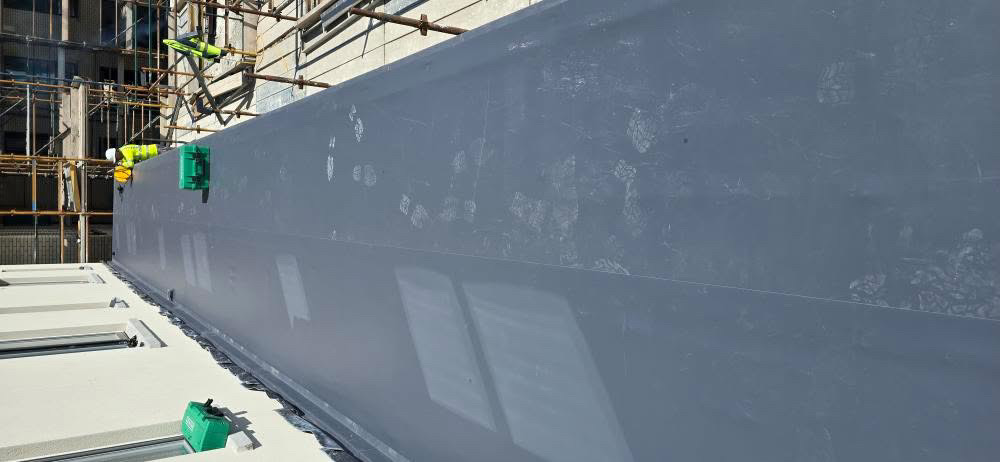 Finished low-slope flat roof installation