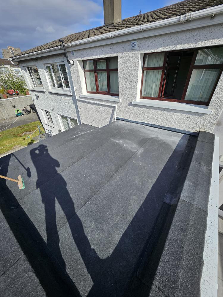 Flat roof installation EPDM GRP felt roofing Ireland